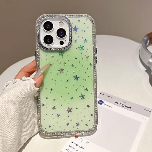 Sitthyw Glitzer Hülle für iPhone 12 Pro Max Transparent Handyhülle Bling Sparkle Diamond mit Laser Stern Aesthetics Case TPU Bumper Kristall Klar Cover Mädchen Stoßfest Schuzhülle, Gradient Grün Sitthyw Glitzer Hülle für iPhone 12 Pro Max Transparent Handyhülle Bling Sparkle Diamond mit Laser Stern Aesthetics Case TPU Bumper Kristall Klar Cover Mädchen Stoßfest Schuzhülle, Gradient Grün von Sitthyw