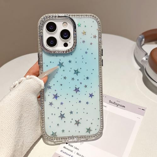 Sitthyw Glitzer Hülle für iPhone 15 Pro Max Transparent Handyhülle Bling Sparkle Diamond mit Laser Stern Aesthetics Case TPU Bumper Kristall Klar Cover Mädchen Stoßfest Schuzhülle, Gradient Blau Sitthyw Glitzer Hülle für iPhone 15 Pro Max Transparent Handyhülle Bling Sparkle Diamond mit Laser Stern Aesthetics Case TPU Bumper Kristall Klar Cover Mädchen Stoßfest Schuzhülle, Gradient Blau von Sitthyw