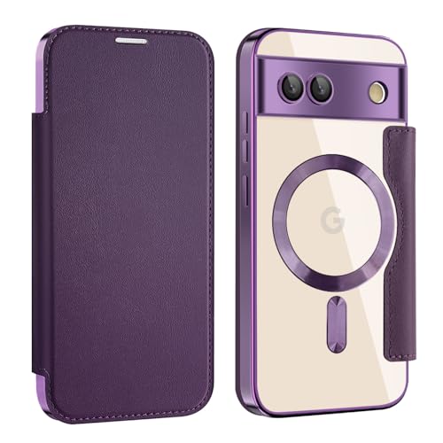 Sitthyw Handyhülle für Google Pixel 9, PU Lederhülle [RFID Blocker] Magnetic Transparente Hülle Flip Klappbare Stoßfestes Standfunktion Case Magnet Tasche mit Kartenfach Schutzhülle, Lila von Sitthyw