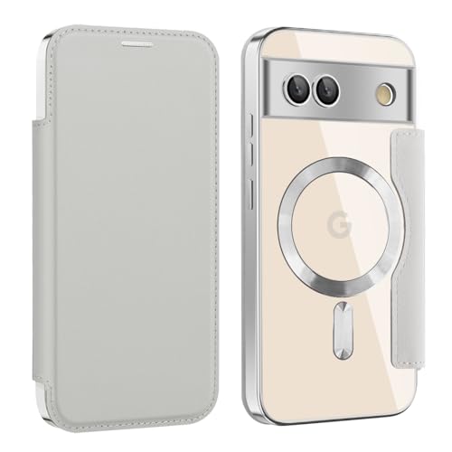 Sitthyw Handyhülle für Google Pixel 9 Pro XL, PU Lederhülle [RFID Blocker] Magnetic Transparente Hülle Flip Klappbare Stoßfestes Standfunktion Case Magnet Tasche mit Kartenfach Schutzhülle, Grau von Sitthyw