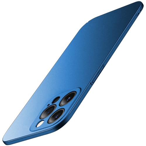 Sitthyw Hülle Ultra Dünn (0,3 mm) für iPhone 15 Pro Max, Matt Anti-Fingerabdruck Handyhülle Kameraschutz Kratzfest Back Hard PC Cover Anti-Rutsch Slim Hardcase für iPhone 15 Pro Max, Blau von Sitthyw