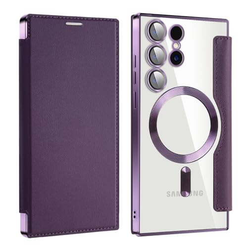 Sitthyw für Galaxy S23 Hülle Magnetische Transparente Handyhülle PU Leder Flip Klapphülle mit RFID Kartenfächer Standfunktion Schutzhülle Case Kompatibel mit Samsung Galaxy S23, Lila Sitthyw für Galaxy S23 Hülle Magnetische Transparente Handyhülle PU Leder Flip Klapphülle mit RFID Kartenfächer Standfunktion Schutzhülle Case Kompatibel mit Samsung Galaxy S23, Lila von Sitthyw