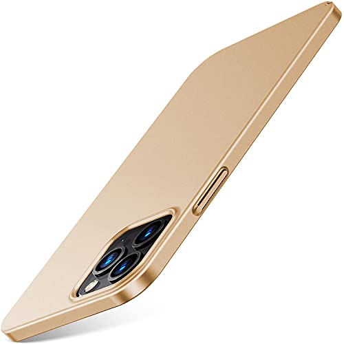 Sitthyw iPhone 12 Pro Max Hülle Ultradünne Handyhülle Mattem Finish Slim Case with Kratzfest Schutz Back Hard PC Cover Abdeckung Hardcase für iPhone 12 Pro Max 6,7 Zoll - Gold von Sitthyw