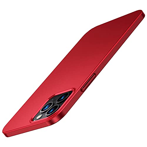 Sitthyw iPhone 12 Pro Max Hülle Ultradünne Handyhülle Mattem Finish Slim Case with Kratzfest Schutz Back Hard PC Cover Abdeckung Hardcase für iPhone 12 Pro Max 6,7 Zoll - Rot von Sitthyw