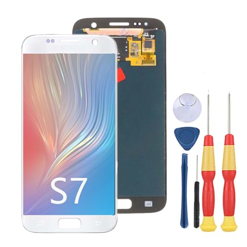 SiuVorZhi LCD-Display, kompatibel mit Samsung Galaxy S7 G930 G930F, LCD-Display, Touchscreen, Reparatur, Ersatzteile mit Werkzeug (weiß) von SiuVorZhi