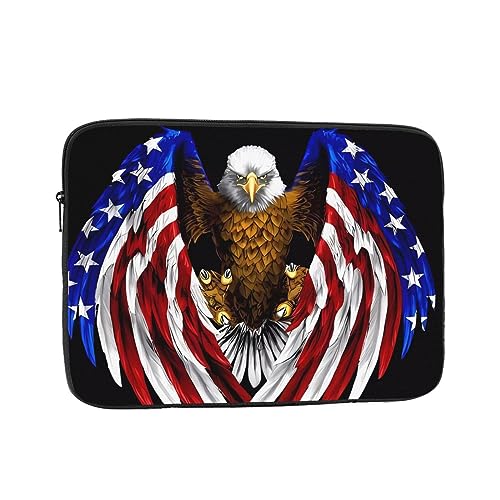 Laptoptasche, Motiv: Patriotischer Adler, USA-Flagge, Laptop-Hülle, Laptop-Tasche, schützende Notebooktasche, Aktentasche, 25,4 cm, 30,5 cm, 33 cm, 38,1 cm, 43,2 cm von Siulas