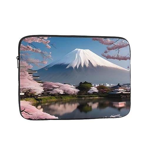 Mt. Fuji in Early Spring Laptophülle, Laptophülle, Laptoptasche, Laptop-Tasche, schützende Notebooktasche, Aktentasche, 10 Zoll, 12 Zoll, 13 Zoll, 15 Zoll, 17 Zoll von Siulas