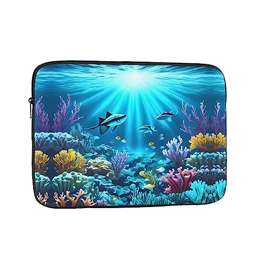 Submarine Korallenstrahlen Laptophülle, Laptophülle, Laptoptasche, Laptop-Tasche, schützende Notebooktasche, Aktentasche, 25,4 cm, 30,5 cm, 33 cm, 38,1 cm, 43,2 cm von Siulas