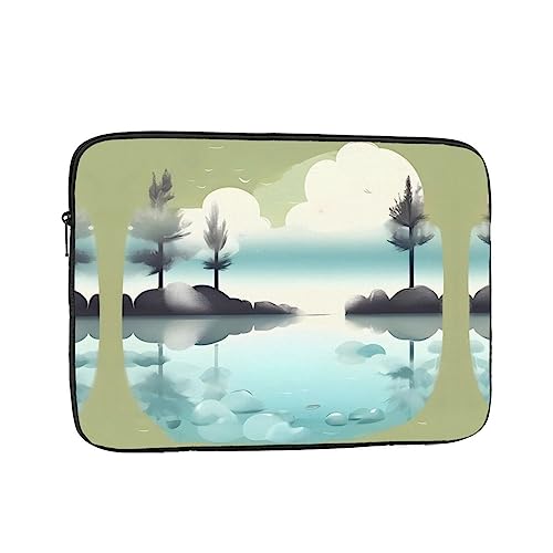 Tranquil Lakes Laptophülle, Laptophülle, Laptoptasche, Laptop-Tasche, schützende Notebooktasche, Aktentasche, 25,4 cm, 30,5 cm, 33 cm, 38,1 cm, 43,2 cm von Siulas