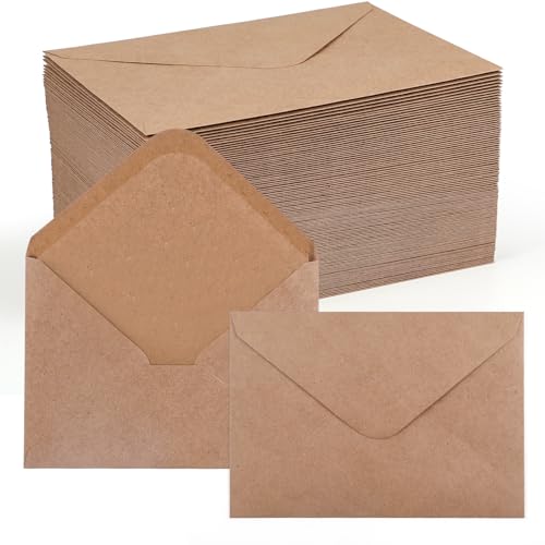 110x Siumir Briefumschläge DIN B6 (17,6x12,5 cm) - Premium Kuverts in Kraftbraun mit spitzer Klappe - 120 g/m² Hochwertiges Papier - Für Dokumente, Einladungen & Grußkarten von Siumir