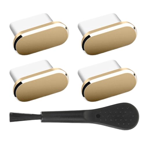 Siuwddee Staubschutzstopfen | Staubschutz-Set 4er Pack für USB-Anschlüsse - Anschlusschutz mit Reinigungsbürste für Tablet Zuhause Camping Reisen Outdoor-Aktivitäten von Siuwddee