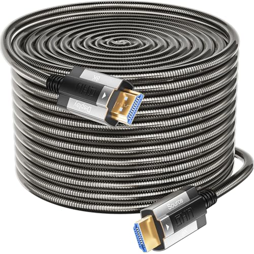 Siwket 4K HDMI Glasfaserkabel 5M, Stahlpanzerung Optisch HDMI 2.1 Kabel 48Gbps Ultra High Speed 8K@60Hz 4K@120Hz Dynamic HDR eARC Dolby HDCP 2.2&2.3 für HDTV/Projektor von Siwket