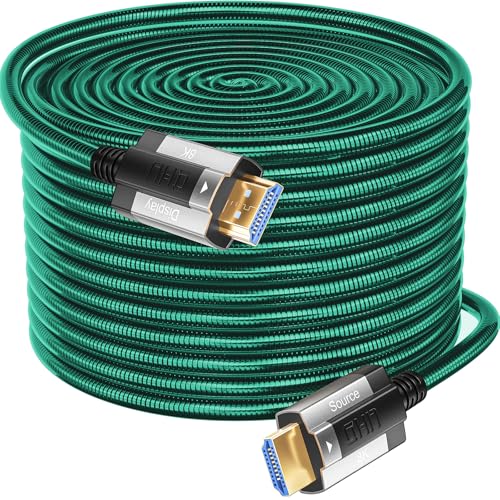 Siwket 8K HDMI Glasfaserkabel 20M, Stahlpanzerung Optisch HDMI 2.1 Kabel 48Gbps Ultra High Speed 8K@60Hz 4K@120Hz Dynamic HDR eARC Dolby HDCP 2.2&2.3 für HDTV/Projektor/Heimkino/TV-Box/Gaming-Box/PS5 von Siwket