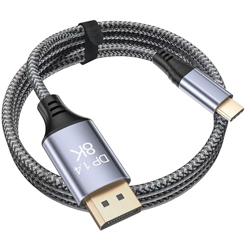 Siwket USB C auf DisplayPort Kabel 2M, 8K@60Hz 30Hz 4K@240Hz 144Hz HDR VRR Thunderbolt 4 3 DP1.4 Kabel kompatibel mit MacBook Pro Air M1 M2 iPad Pro Air 5 Surface Pro 8 Galaxy S23 S22 Ultra von Siwket