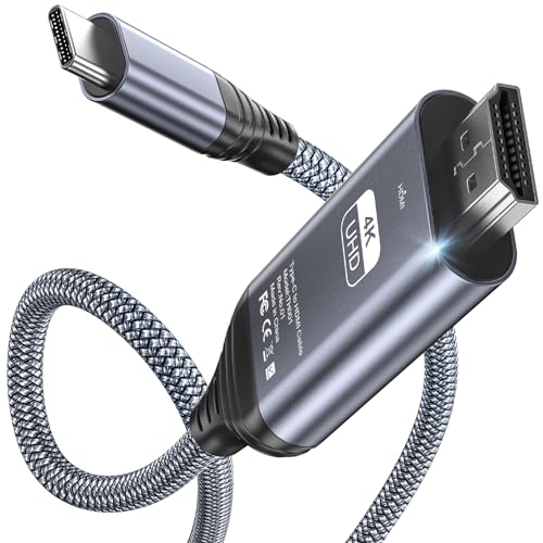 Siwket USB C auf HDMI Kabel 4K@60Hz 1M, USB Typ C zu HDMI Kabel [Thunderbolt 3 Kompatibel] für MacBook Pro 2021, Macbook Air, iPad Pro 2020, Samsung Galaxy S22/ S21, Surface Book 2 Usw von Siwket