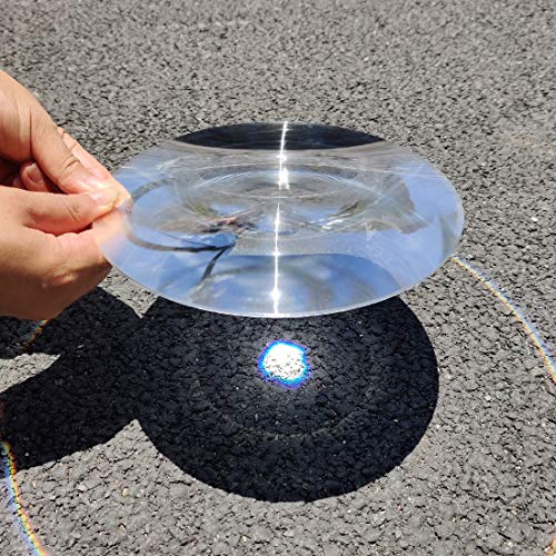 Fresnel-Linsenlupe, Durchmesser 200 mm, Brennweite 200 mm, Acryllinse (kein Glas), für Physik-Klassenzimmer, Solarheizung, Vergrößerung, Feuerstarter (Brennweite 200 mm) von Six Seasons