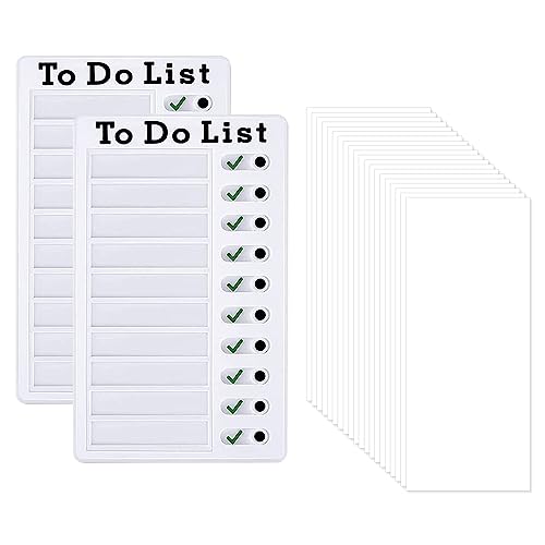 Sixfolo 2 Stück Memo Checkliste Board To Do List Checklist Board Kunststoff Chores Nachrichtentafel Chore Chart für Kinder Erwachsene RV Checkliste Tafel mit 20 Blanko Papier,20 X 12cm von Sixfolo