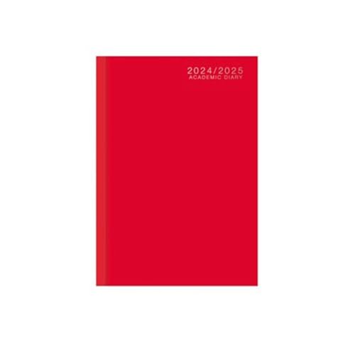 Sixstore 2024–2025, Wochenansicht, A4, akademischer Terminplaner, A4-WTV-Terminkalender, Planer mit gebundenem Einband (rot) von Sixstore