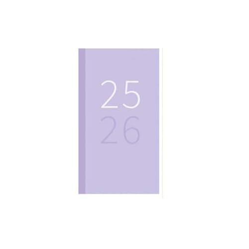 Sixstore Schülerkalender 2024–2025, Wochenansicht, schmal, 16 x 8,5 cm, WTV-Terminplaner, gebundener Einband, Violett von Sixstore