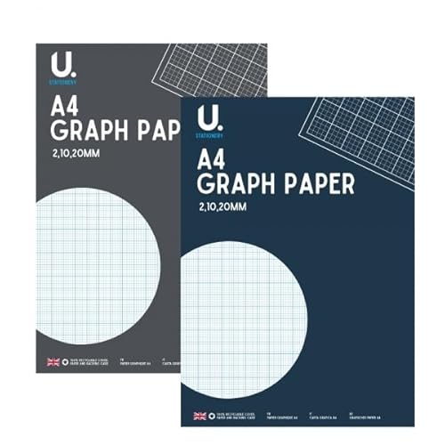Sixstore Set of 2 Pads, A4 Professional Graph Pad 35 Sheets 70gsm Paper, Printed 2/10/20mm Graph Sixstore Set of 2 Pads, A4 Professional Graph Pad 35 Sheets 70gsm Paper, Printed 2/10/20mm Graph von Sixstore