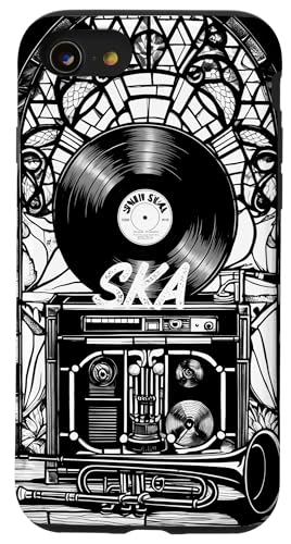 Mod Dub Reggae Mosaik Monochrome Vinyl Schallplatte Ska Music Hülle für iPhone SE (2020) / 7 / 8 von Ska Girl Boyz