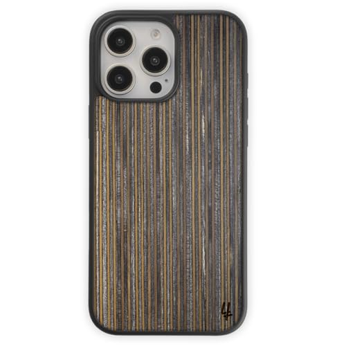 Schutzhülle aus recyceltem Skateboard-Holz, umweltfreundlich, stoßfest, kompatibel mit MagSafe-Magnetladung (iPhone 15 Pro Max (6,69 Zoll)) (Grau, iPhone 15 Pro Max) von Skate4create