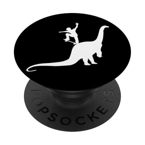 Skateboard Skater Park Skaten Dinos Dinosaurier Skateboarder PopSockets Klebender PopGrip von Skater Skateboards Zubehör Geschenke Shirt
