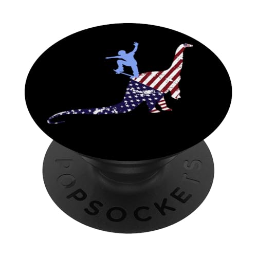 Skateboard Skater Skaten Dinos Dinosaurier USA Skateboarder PopSockets Klebender PopGrip von Skater Skateboards Zubehör Geschenke Shirt