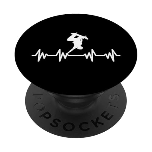 Skateboard Skater Skaten Herzschlag Skateboarder PopSockets Klebender PopGrip von Skater Skateboards Zubehör Geschenke Shirt