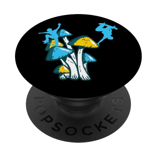 Skateboard Skater Skaten Mushroom Pilze Skateboarder PopSockets Klebender PopGrip von Skater Skateboards Zubehör Geschenke Shirt