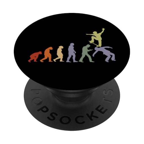 Skateboard Skater Vintage Skaten Evolution Skateboarder PopSockets Klebender PopGrip von Skater Skateboards Zubehör Geschenke Shirt