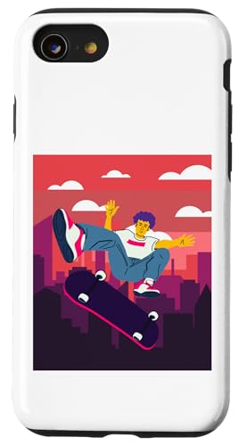 City Skateboarding Skateboarder auf einem Skateboard Hülle für iPhone SE (2020) / 7 / 8 von Skaters skate