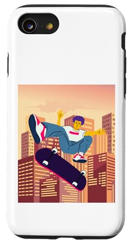 City Skateboarding Skateboarder auf einem Skateboard Hülle für iPhone SE (2020) / 7 / 8 von Skaters skate