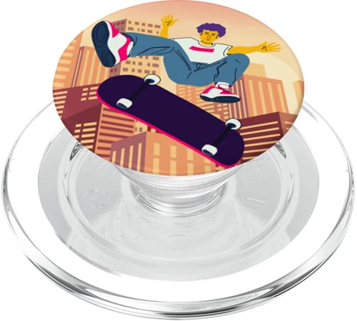 City Skateboarding Skateboarder auf einem Skateboard PopSockets PopGrip für MagSafe City Skateboarding Skateboarder auf einem Skateboard PopSockets PopGrip für MagSafe von Skaters skate