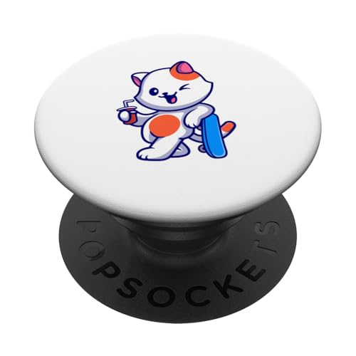 Skateboarding-Cat Skateboarder auf einem Skateboard PopSockets Klebender PopGrip Skateboarding-Cat Skateboarder auf einem Skateboard PopSockets Klebender PopGrip von Skaters skate