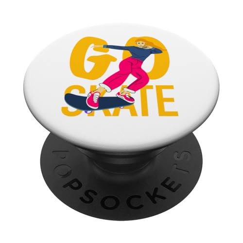 Skateboarding Girl Skateboarder auf einem Skateboard PopSockets Klebender PopGrip Skateboarding Girl Skateboarder auf einem Skateboard PopSockets Klebender PopGrip von Skaters skate