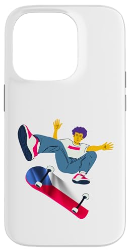 Tschechische Skateboarding Skateboarder auf einem Skateboard Hülle für iPhone 14 Pro von Skaters skate