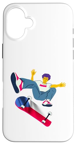 Tschechische Skateboarding Skateboarder auf einem Skateboard Hülle für iPhone 16 Plus von Skaters skate