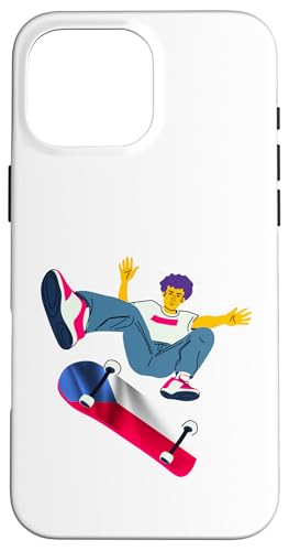 Tschechische Skateboarding Skateboarder auf einem Skateboard Hülle für iPhone 16 Pro Max von Skaters skate