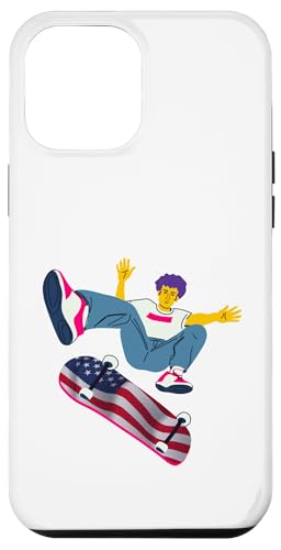 U.S. Skateboarding USA Skateboarder auf einem Skateboard Hülle für iPhone 12 Pro Max von Skaters skate