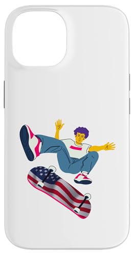 U.S. Skateboarding USA Skateboarder auf einem Skateboard Hülle für iPhone 14 von Skaters skate