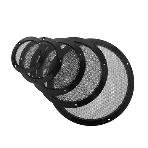 Lautsprecher-Grill-Tuch,Tuch für Lautsprechergrill 2 stücke Schutzlautsprecherabdeckung Metall kaltgewalzter Stahlgittergrillgrills dekorativer Kreis DIY. Lautsprecherzubehör(C) von Skdvy
