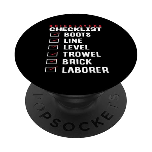 Maurer-Checkliste Stiefel Linienwaage Kelle Ziegelarbeiter PopSockets Klebender PopGrip Maurer-Checkliste Stiefel Linienwaage Kelle Ziegelarbeiter PopSockets Klebender PopGrip von Skilled Masonry Bricklaying Professionals Gifts