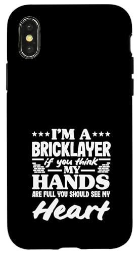 Maurer My Hands Are Full Heart Hülle für iPhone X/XS von Skilled Masonry Bricklaying Professionals Gifts