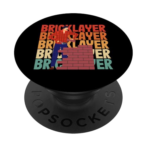 Maurer Retro Stil Bauarbeiter Kunst PopSockets Klebender PopGrip von Skilled Masonry Bricklaying Professionals Gifts