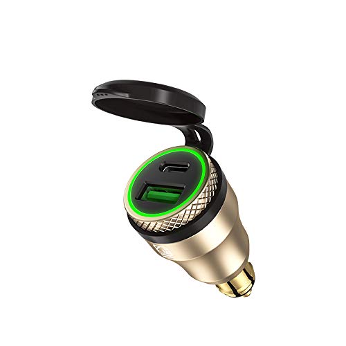 USB-Zigarettenanzünder-Adapter für BMW Motorrad DIN/Hella EU Stecker - Dual Ladegerät Adapter Steckdose USB C PD 3.0 & QC 3.0 Schnellladung Buchse für Motorrad Boot LKW Wohnwagen ATV von SkingHong