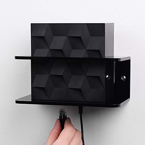 SkingHong Wandhalterung für Mesh WiFi 6 (MK62 MK63 MS60 MR60) - ohne Kabelsalat Wall Mount, Wand Feste Halterung Schwarz Acryl Kabel-Management Halter für MK62 MK63 MS60 MR60 Router Repeater (2 Pack) von SkingHong