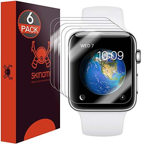 Skinomi SK27508 TechSkin – Schutzfolie für Apple Watch 38 mm Series 2 & Series 3 & wasserfest, 6er Pack von Skinomi