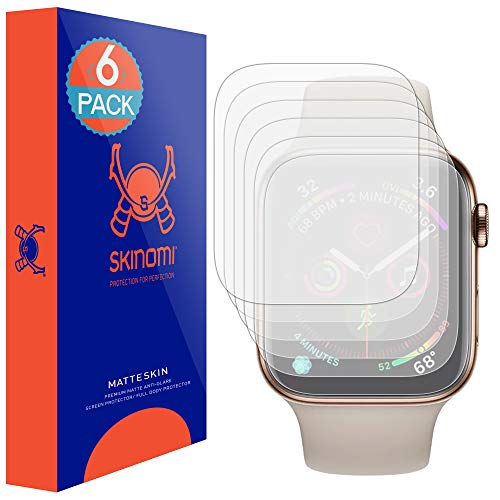 Skinomi TechSkin, Matte Schutzfolie kompatibel mit Apple Watch Series 6, Series SE, Series 5 und Apple Watch Series 4-40 mm. wasserabweisend, 6er Pack von Skinomi