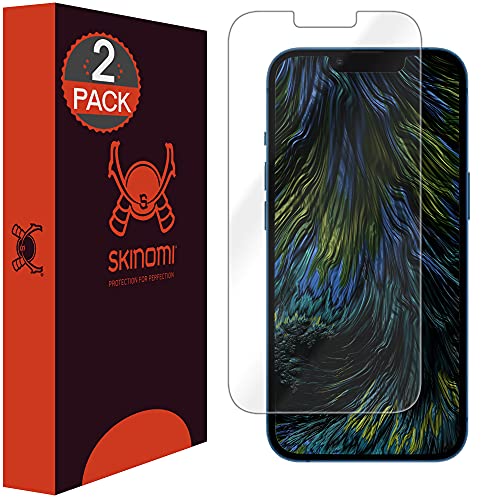 Skinomi TechSkin Displayschutzfolie kompatibel mit Apple iPhone 13 (6,1 Zoll) (2er-Pack) (von Kante zu Kante) Clear TPU Anti-Blasen HD Film von Skinomi